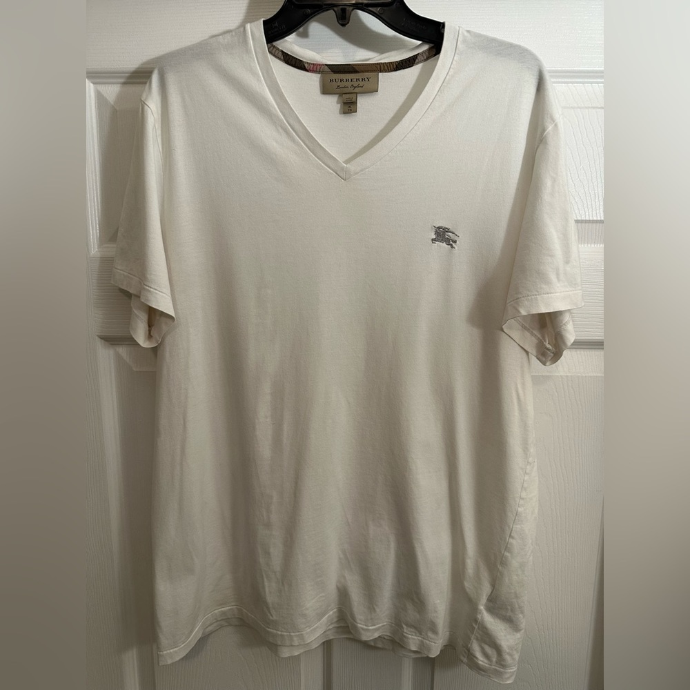 Burberry white V-neck